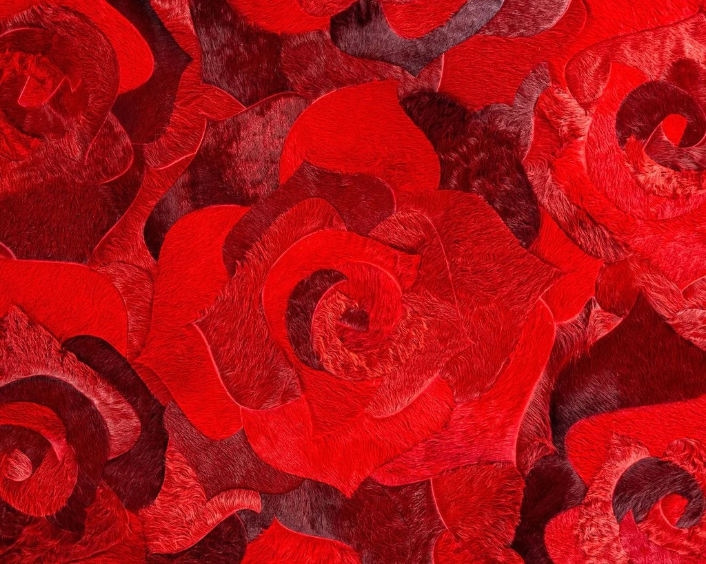 Red Rose Leather Rug - Alef home