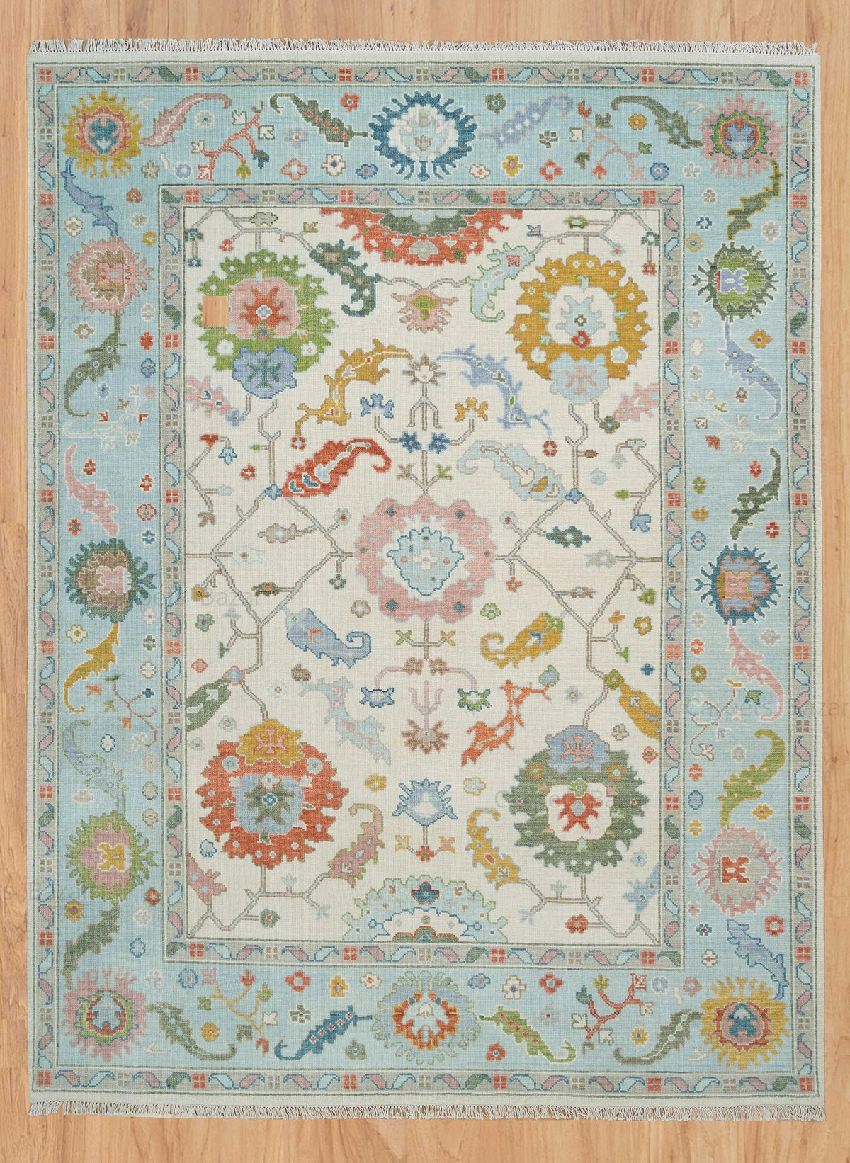 Turkish Oushak Rug Beige - Alef home