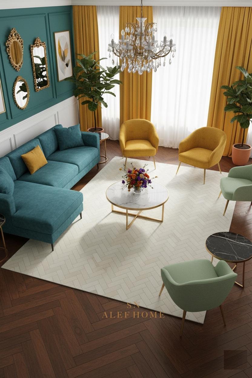 Handmade Ivory Cowhide Rug – Modern Scandinavian Leather Patchwork Carpet for Home Décor