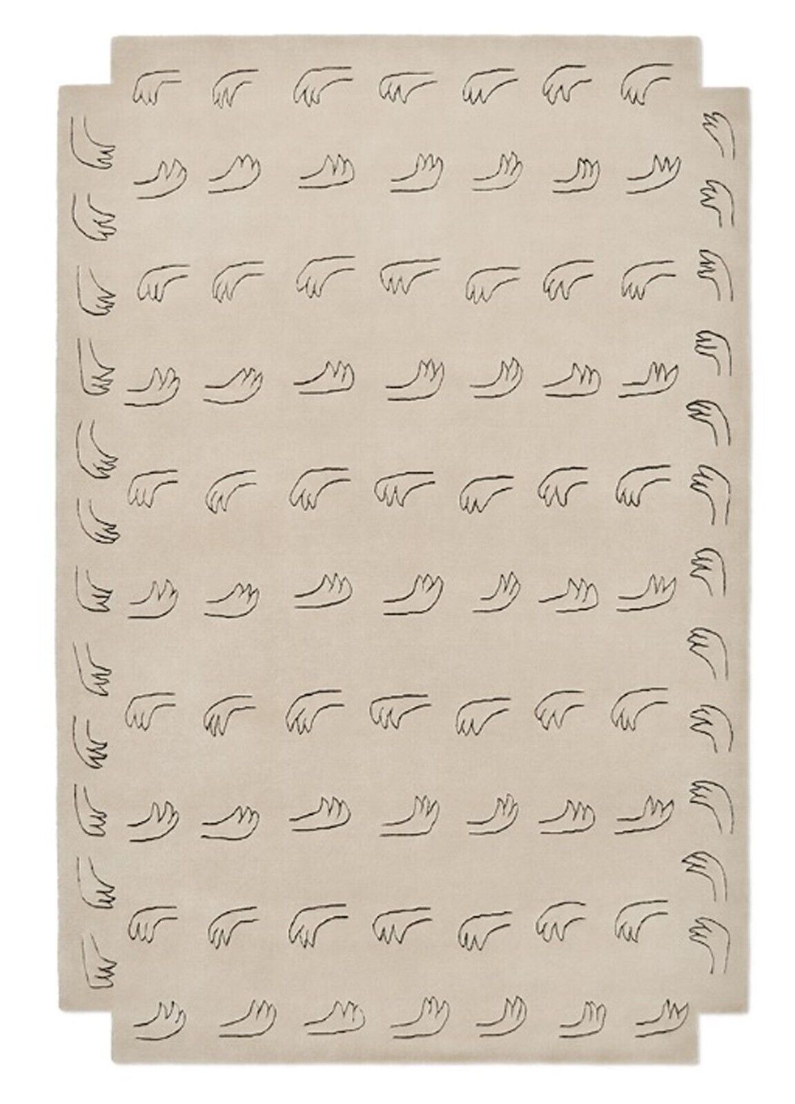 Hand Tufted Rug Erased Pattern Design White And Green - Alef home