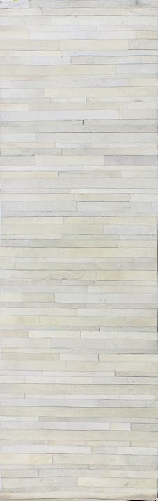 HIDE STRIPE WHITE COLOUR LEATHER RUG PATCHWORK - Alef Home - Alef home