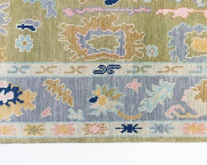 Turkish Oushak Rug Green - Alef home