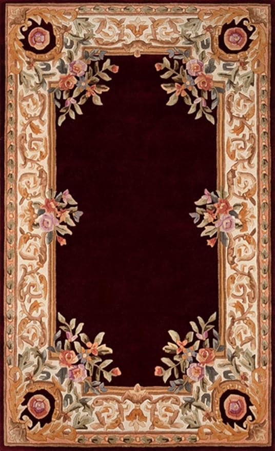 Aubusson Design Hand Tufted Woolen Area Rug