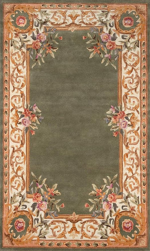Aubusson Design Hand Tufted Woolen Area Rug Blue - Alef home