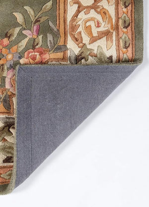 Aubusson Design Hand Tufted Woolen Area Rug Blue - Alef home