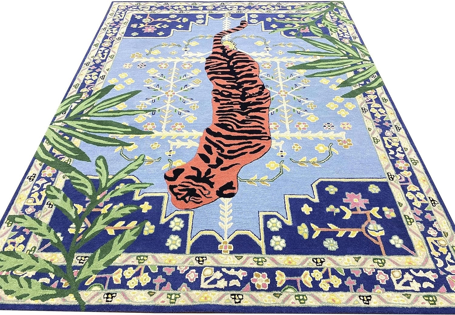 Tiger Print Hand Tufted Woolen Area Rugs - Alef home