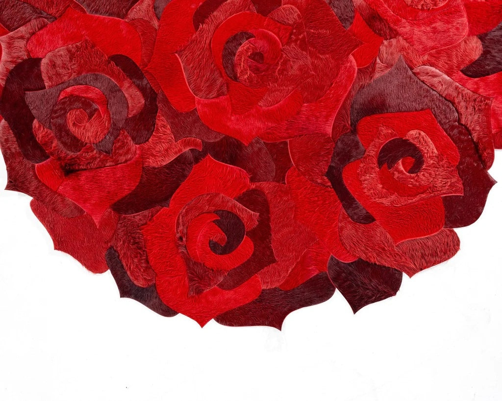 Red Rose Leather Rug - Alef home