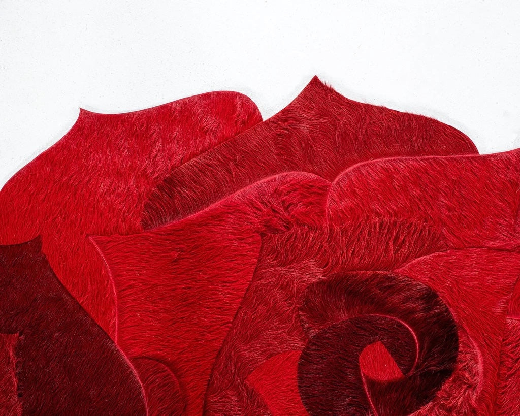 Red Rose Leather Rug - Alef home