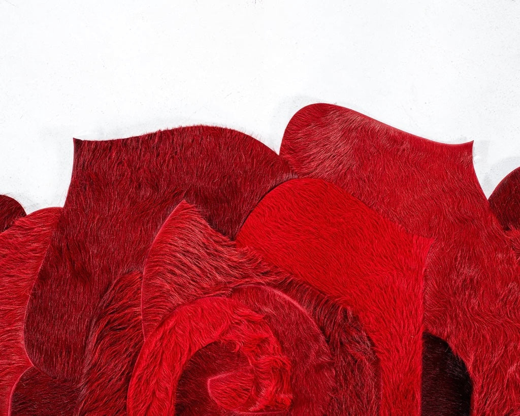 Red Rose Leather Rug - Alef home