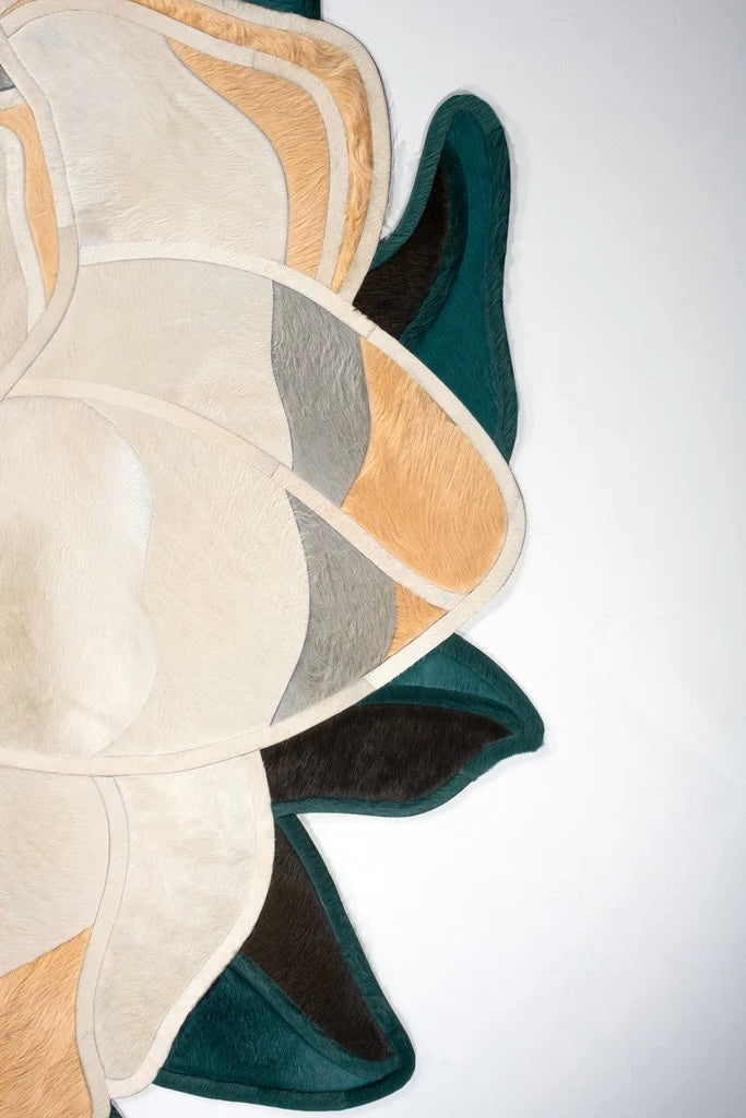 Leather Rug Flower - Alef home