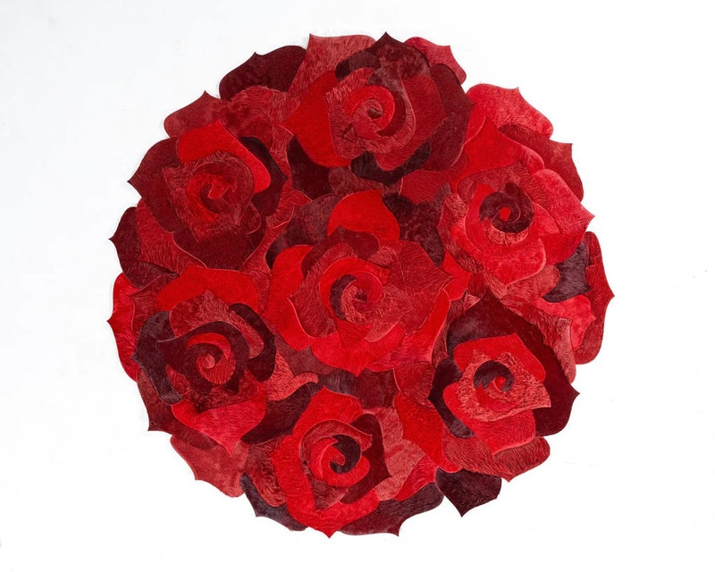 Red Rose Leather Rug - Alef home