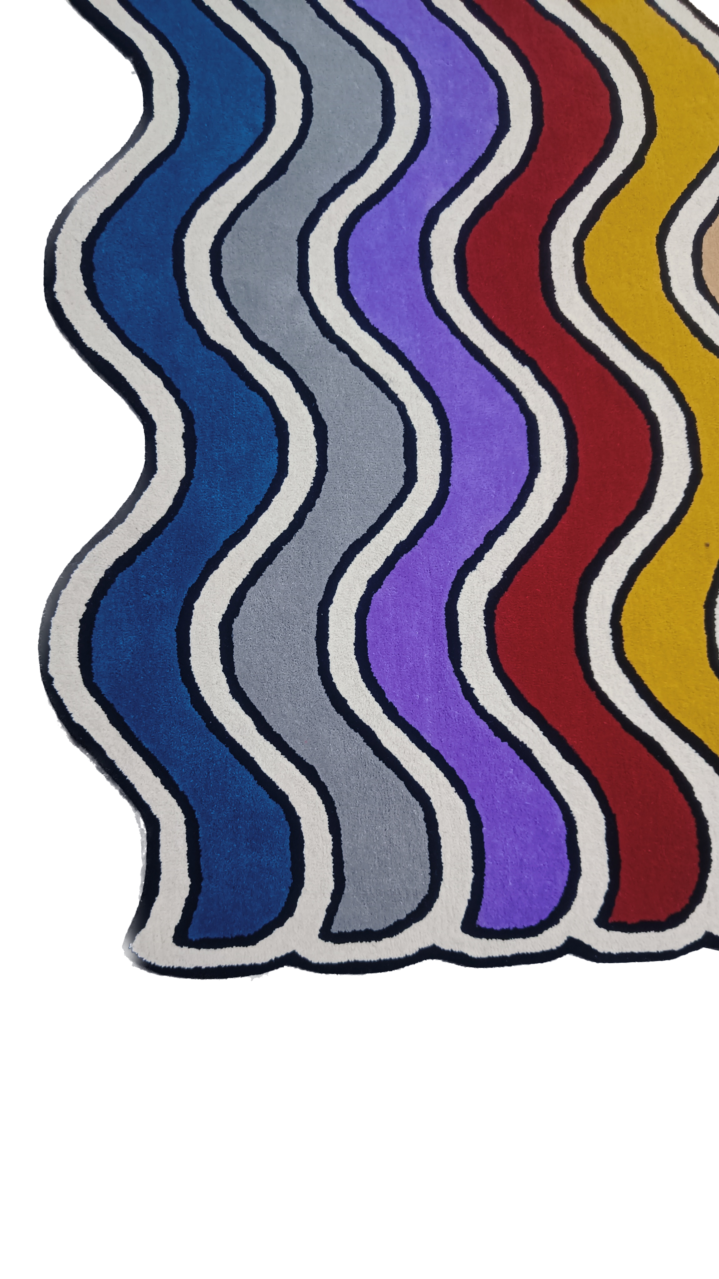 Irregullar Tufted Rug Stripe Design Colourful - Alef home