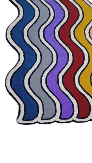 Irregullar Tufted Rug Stripe Design Colourful - Alef home