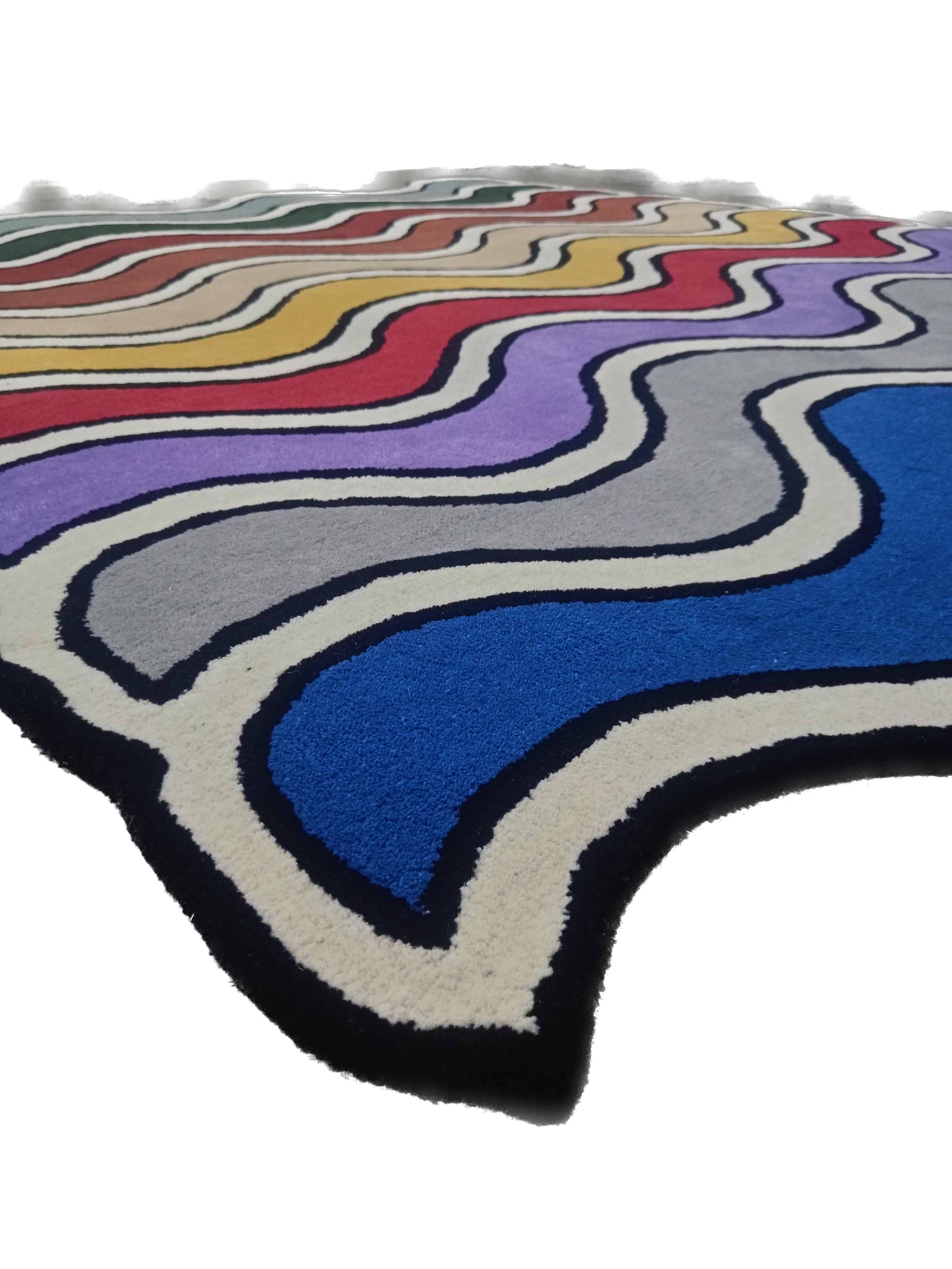 Irregullar Tufted Rug Stripe Design Colourful - Alef home