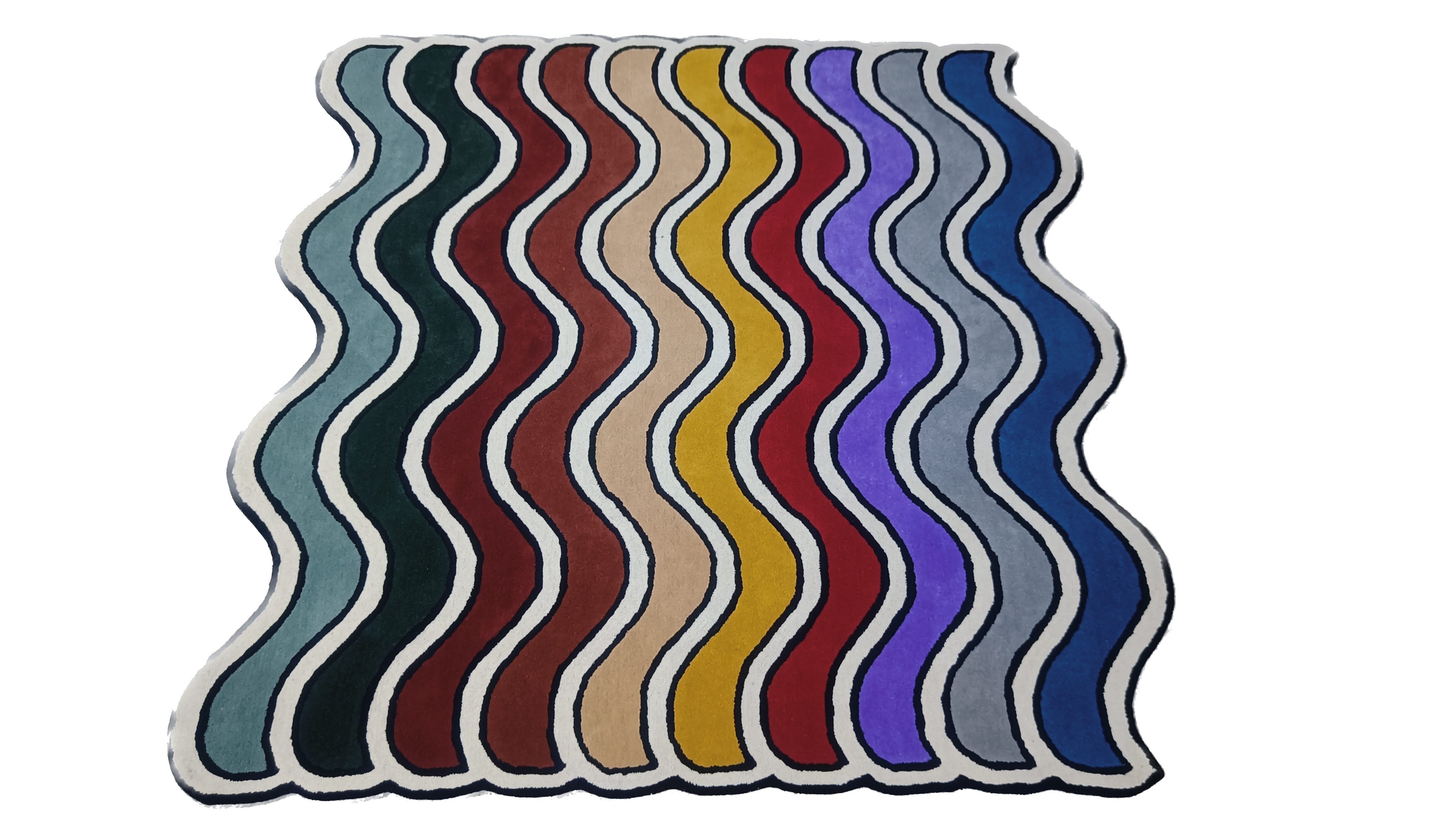 Irregullar Tufted Rug Stripe Design Colourful - Alef home