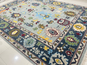 Turkish Oushak Rug Grey And Blue - Alef home