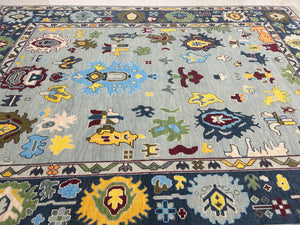 Turkish Oushak Rug Grey And Blue - Alef home