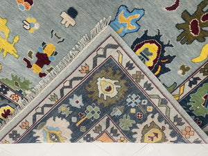 Turkish Oushak Rug Grey And Blue - Alef home