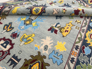 Turkish Oushak Rug Grey And Blue - Alef home