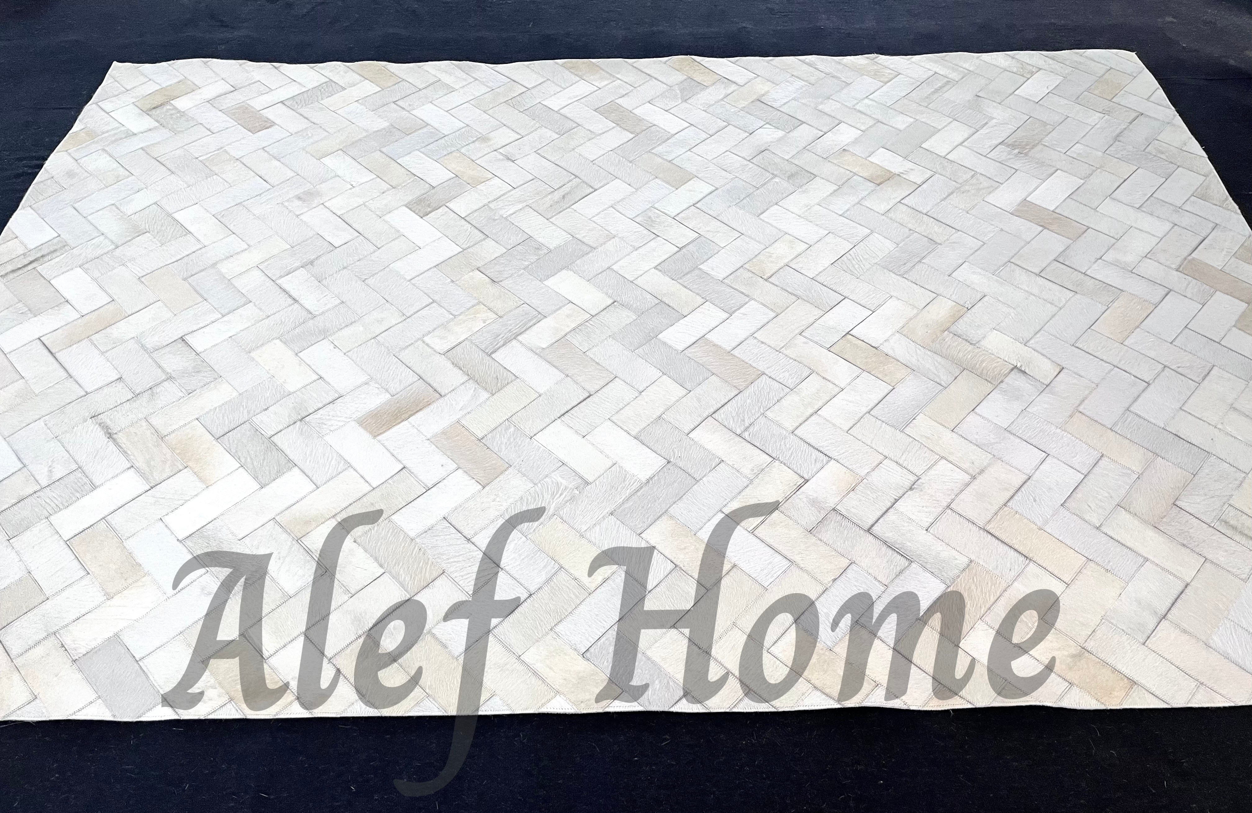 2X5 BLOCK LEATHER CARPET - Alef home