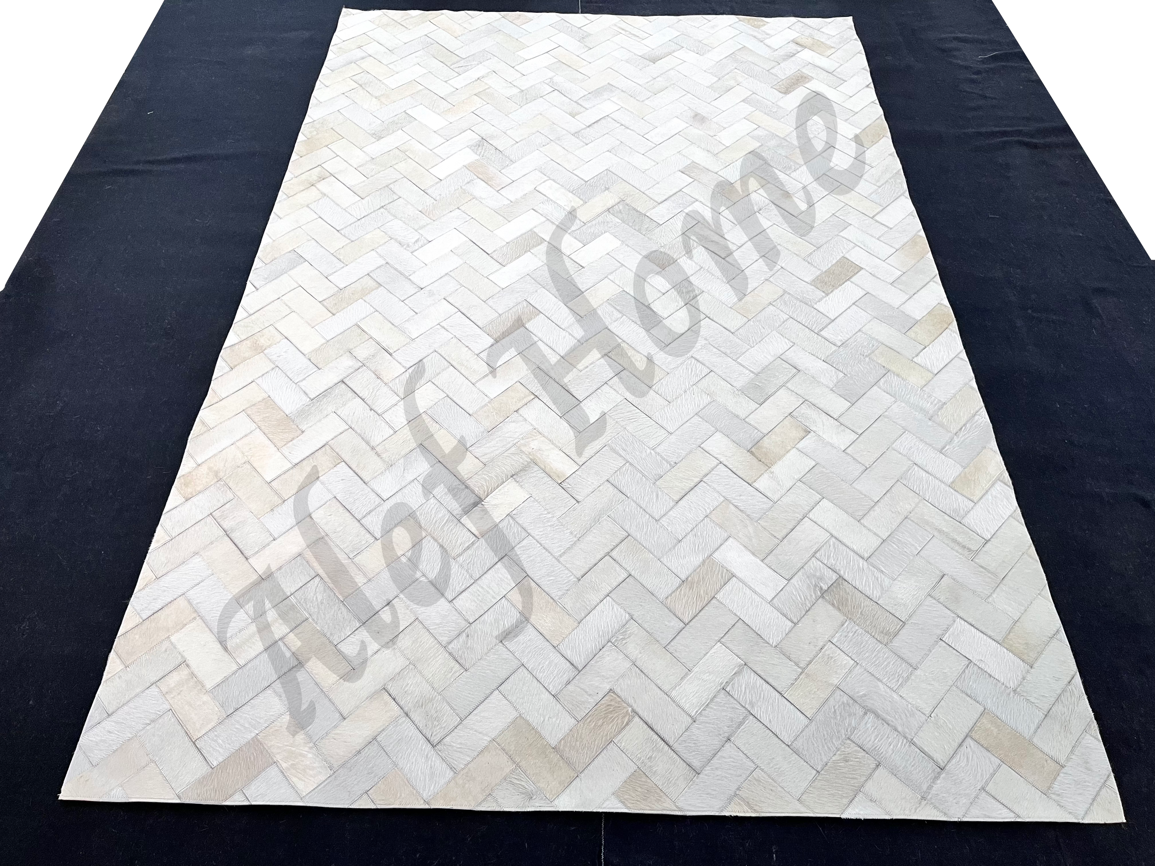 2X5 BLOCK LEATHER CARPET - Alef home