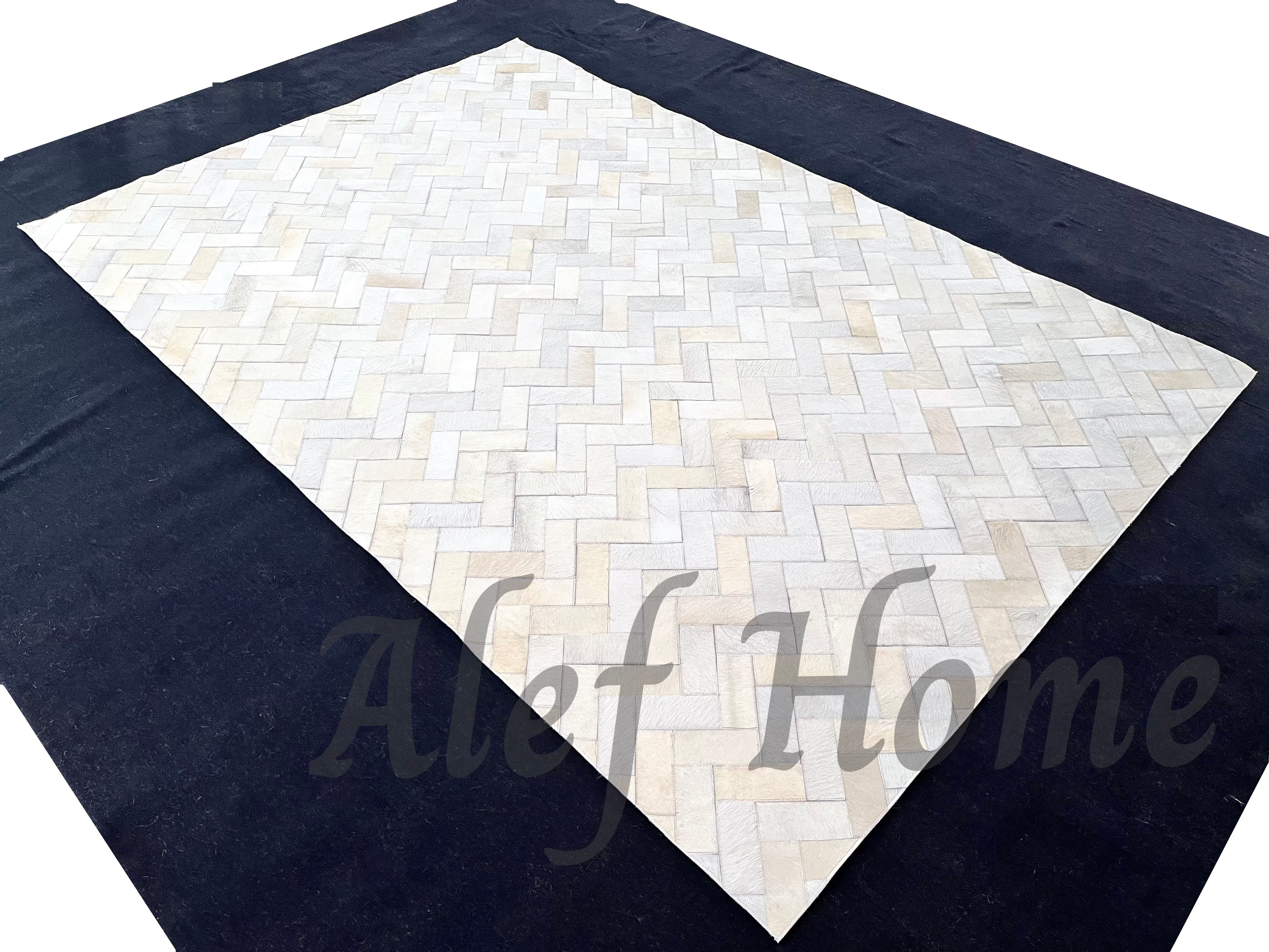 2X5 BLOCK LEATHER CARPET - Alef home