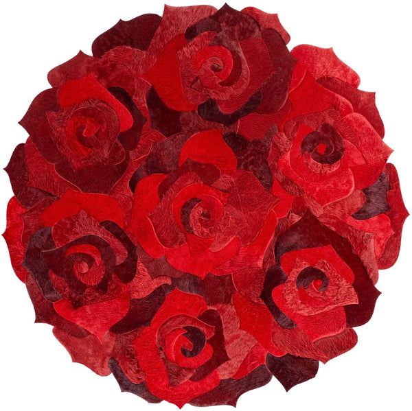 Red Rose Leather Rug - Alef home