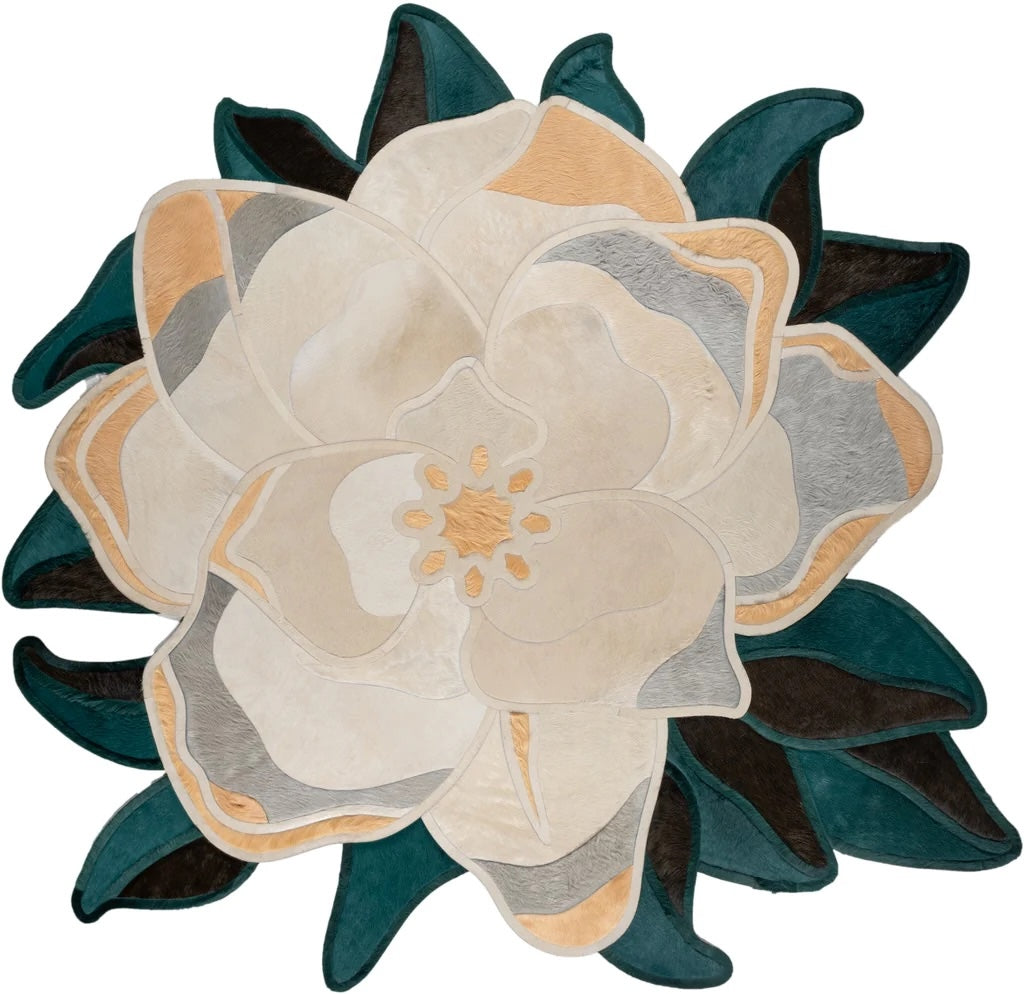 Leather Rug Flower - Alef home