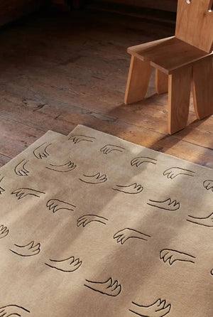 Hand Tufted Rug Erased Pattern Design White And Green - Alef home