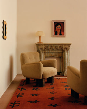 Floral Hand Tufted Woolen Area Rug Rust - Alef home