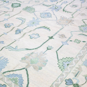 Turkish Oushak Rug Ivory And Green - Alef home