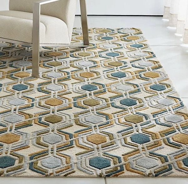 Floral Hand Tufted Woolen Area Rug multi