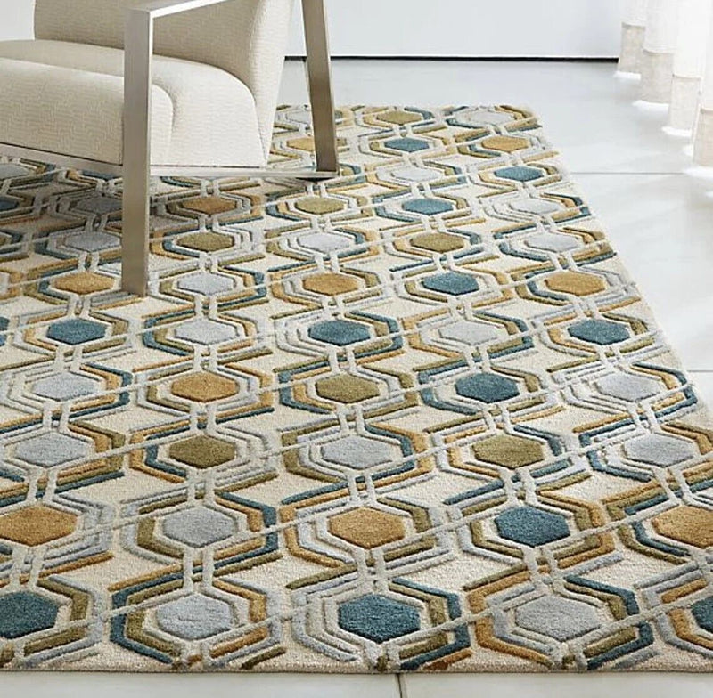 Floral Hand Tufted Woolen Area Rug multi