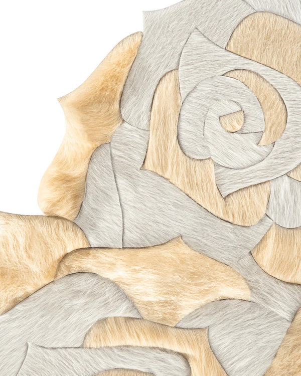Leather haion Rug Rose Design - Alef home
