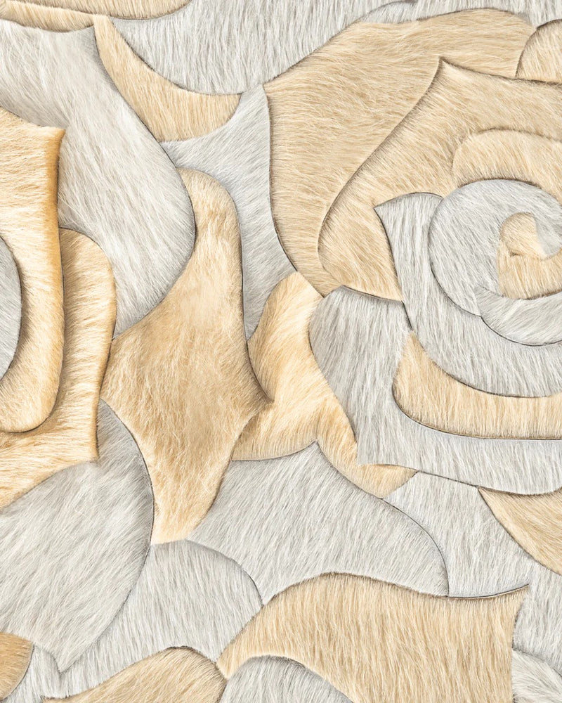 Leather haion Rug Rose Design - Alef home