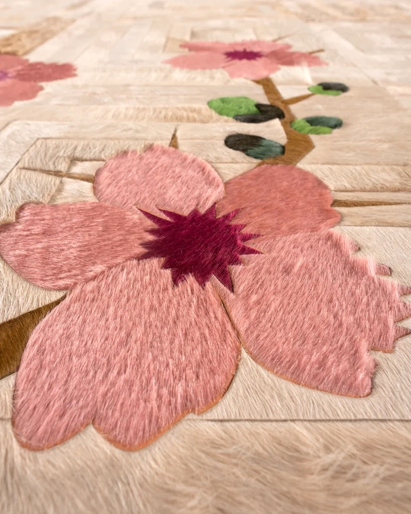 Luxury Design Hairon Patchwork Leather Rug - Alef home