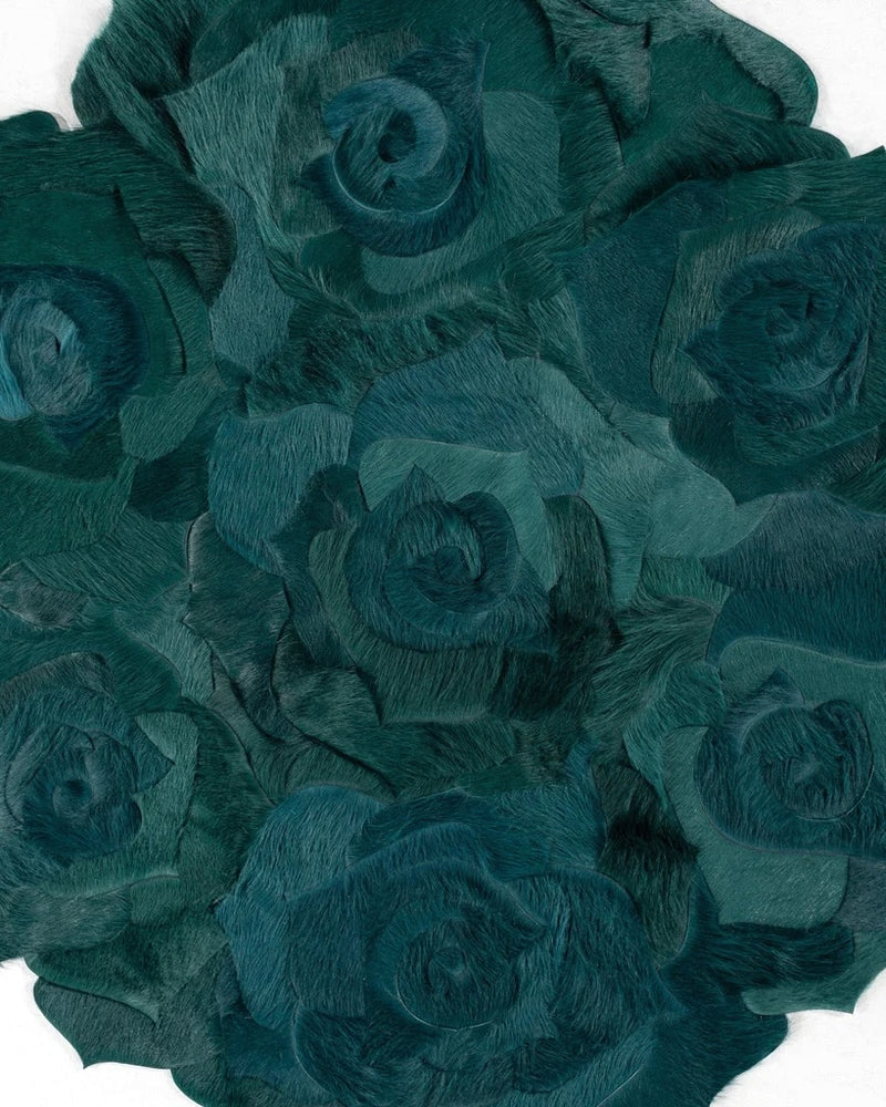Rose Design Leather rug - Alef home