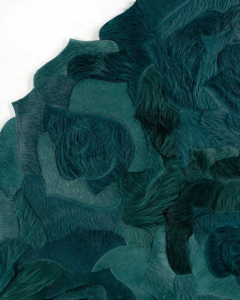 Rose Design Leather rug - Alef home