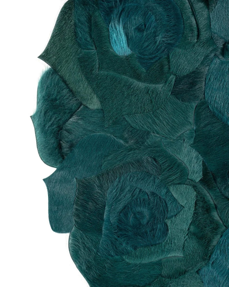 Rose Design Leather rug - Alef home