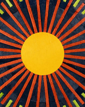 Leather Hairon Rug patchwork - Alef home