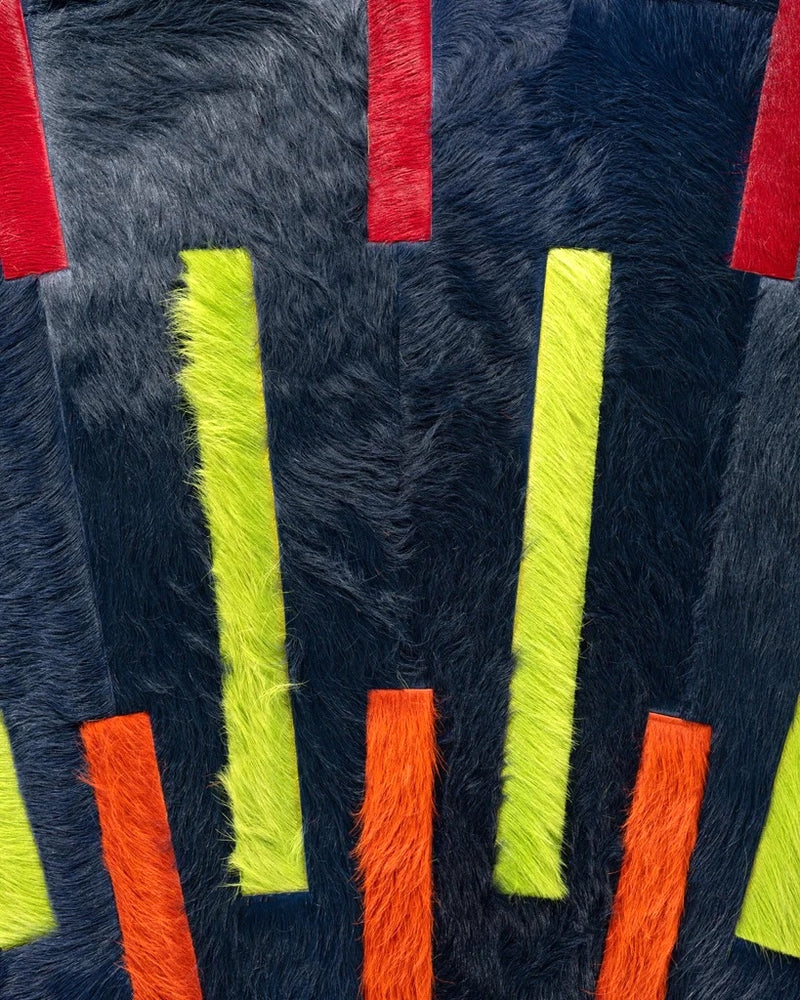 Leather Hairon Rug patchwork - Alef home