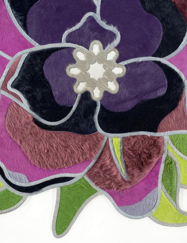 Rose Design Leather rug - Alef home