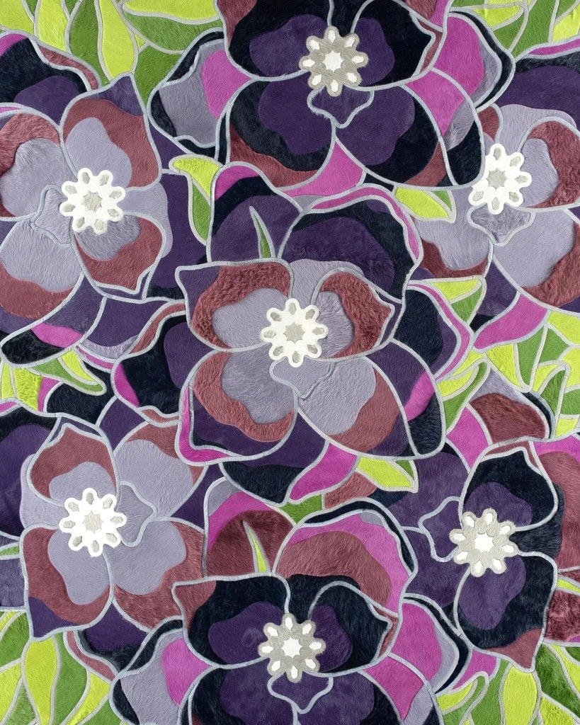 Rose Design Leather rug - Alef home