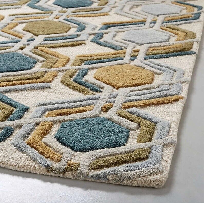 Floral Hand Tufted Woolen Area Rug multi