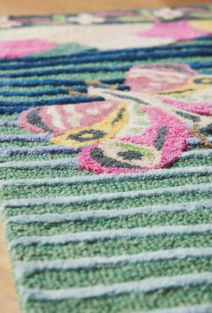 William Morris Floral Hand Tufted Woolen Area Rug Biege - Alef home