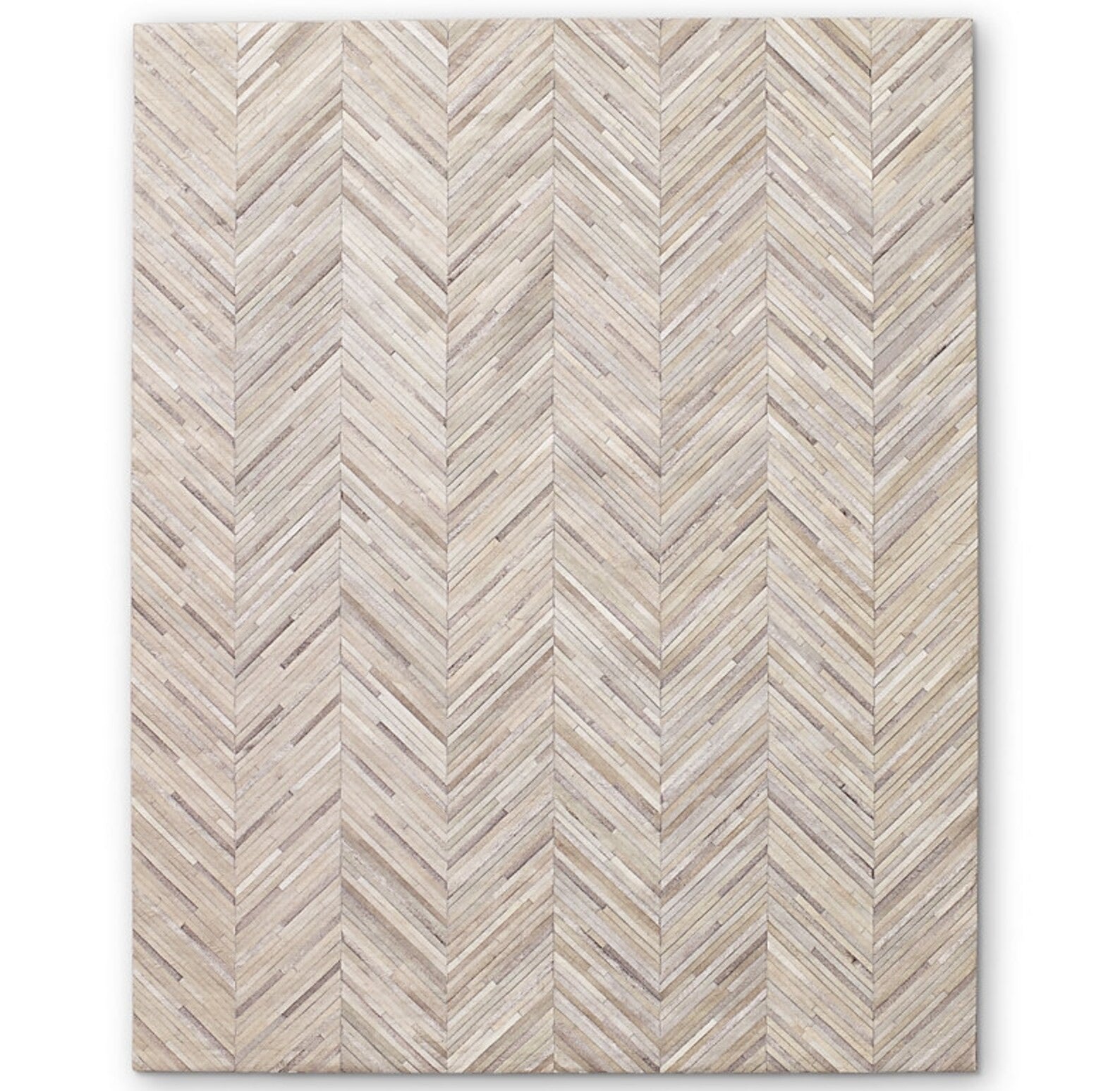 CHAVRON 10MM SRTIPE DESIGN LEATHER HAIRON RUG - Alef home