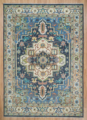 Turkish Oushak Rug Grey And Blue - Alef home