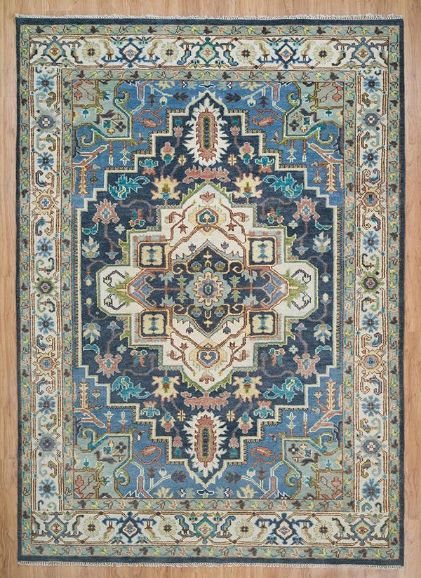 Turkish Oushak Rug Grey And Blue