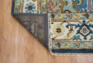 Turkish Oushak Rug Grey And Blue - Alef home
