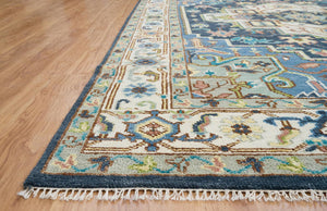 Turkish Oushak Rug Grey And Blue - Alef home